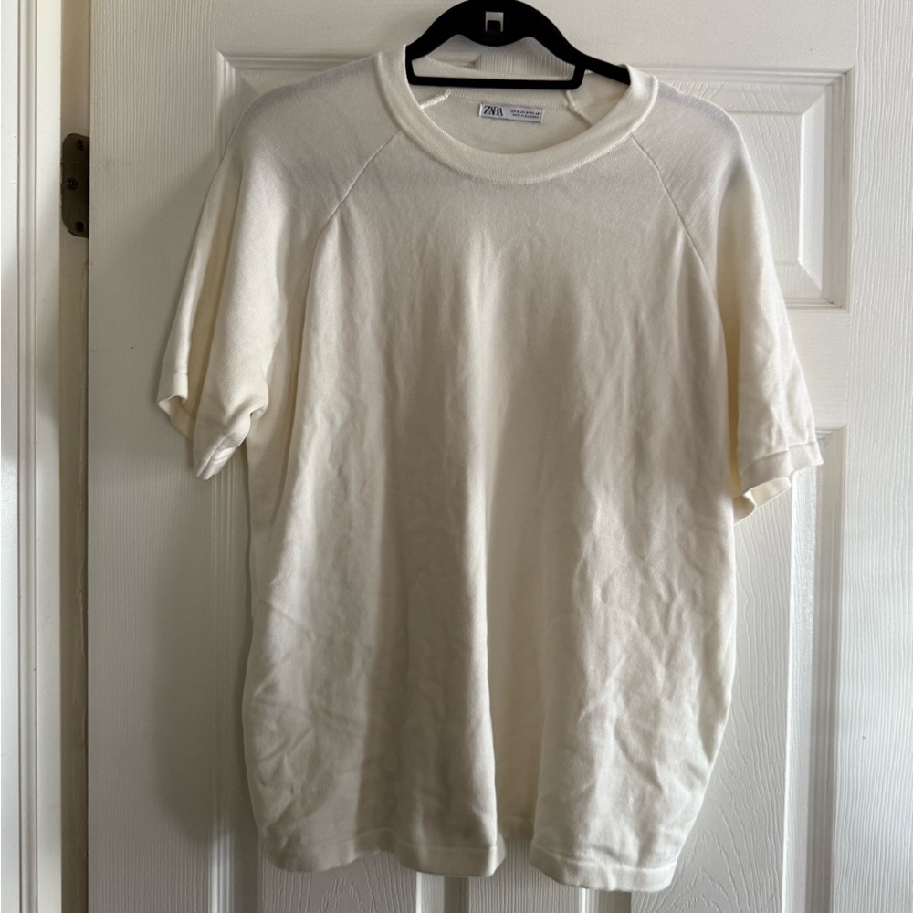 Zara Cream Short Sleeve Shirt